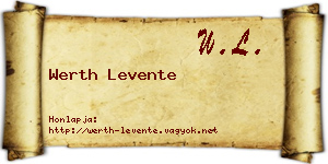 Werth Levente névjegykártya